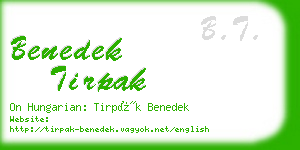 benedek tirpak business card